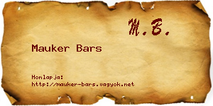 Mauker Bars névjegykártya